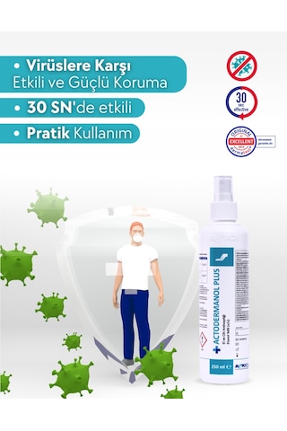 Acto Actodermanol Plus 250 Ml El Ve Cilt Antiseptiği %89 V/v Etan