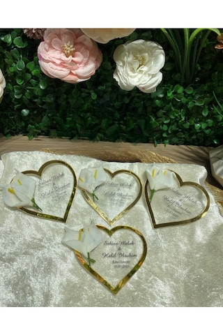 Uv Baskı Pleksi Magnet Söz, Nişan, Nikah, Düğün, Kına 10 Adet Ekru