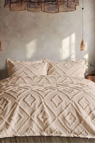 Iskandinav Cappicino Çift Kişilik Yatak Örtüsü 240 x 250 CM 2 Adet Yastık Kahverengi