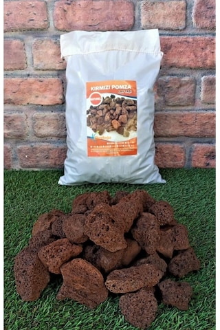 Ekodoğa Dekoratif Pomza Taşı 3 Kg 5-10 Cm İri Bahçe Dekor Kırmızı Tarım Pomzası Lav Cüruf Ponza Diğer