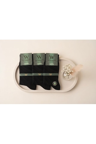 W By Javalli Javalli Bambu Erkek Çorap - Dikişsiz -1304 - 40-44 Siyah
