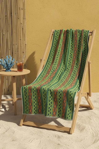 Açık Yeşil Sahara %100 Pamuklu Plaj Havlusu 70x140 Cm Çok Renkli
