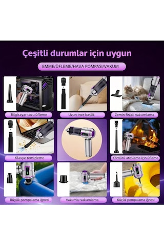 Leerfei Lf-6697aplus 8in1 Şarjlı Araç Süpürgesi 20000pa Yüksek Emiş Gücü, El Süpürgesi