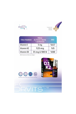 Vitamin D3k2 Sprey 20ml