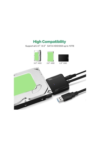 Sata Usb 3.0 2.5 / 3.5 Hdd Ssd Sabit Disk Dönüştürücü Kablosu