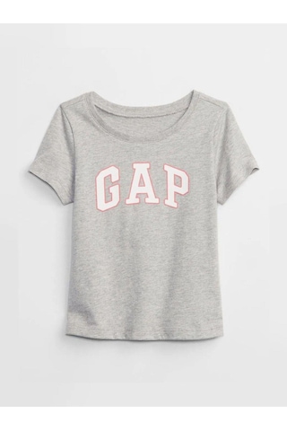 Kız Bebek Gap Logo T-shirt Gri-5945 Gri