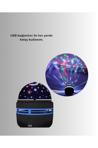 Usb Yıldız Projektör Lamba, Döner Galaxy Işık Şovu, Çocuk Yetişkin