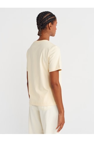 Dilvin 31763 Bisiklet Yaka T-shirt-açık Sarı Açık Sarı