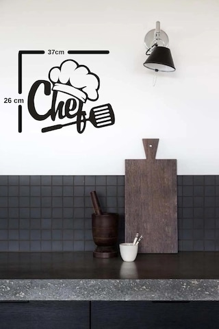 Ahşap Duvar Dekoru Chef Yazısı 37 X 26cm