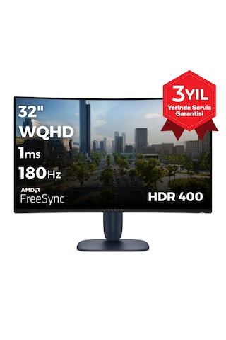 Dell Alienware AW3225DM 32 2560x1440 WQHD 180Hz 1ms HDMI DP HDR 400 FreeSync Curved Gaming Monitör