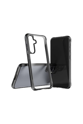 Samsung Galaxy S24 Plus Uyumlu Kılıf Şeffaf Sert Kapak Transparent Hard Pc Cover Gri