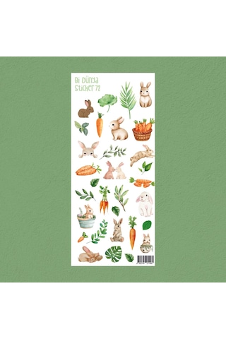 M72 Küçük Tavşan Sticker Seti Çok Renkli