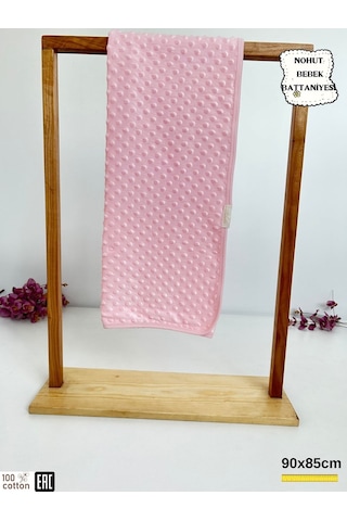 Nohut Kız / Erkek Bebek Battaniyesi & Kundağı Çift Katlı %100 Pamuklu Çok Amaçlı Örtü 90x85cm Btn11003 Pembe