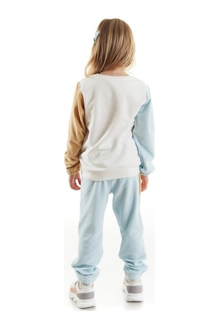 Minnie Mouse Lisanslı Kız Çocuk Kadife Eşofman Takım Ekru