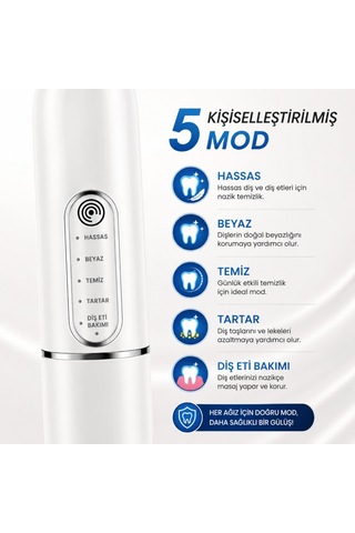 Polham 7 Parça Elektrikli Diş Fırçası Ve Ağız Bakım Seti 5 Modlu, 800mah Şarjlı, Ipx7 Su Geçirmez