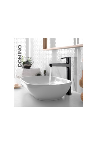 Newarc Domino 971001B Çanak Tipi Lavabo Bataryası Siyah