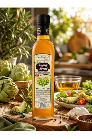 Hekimhan Bitkisel Enginar Sirkesi Cam 500 ML