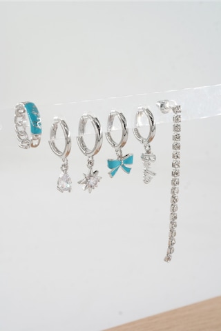 Kadın Vip Seri Özel Tasarım Baget Zirkon Taşlı 6'lı Küpe Seti 01001 Çok Renkli