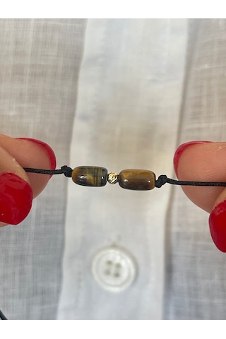 14 Ayar Altın Dorika Detaylı Doğal Kaplangözü Taşlı Altın Bileklik Altın