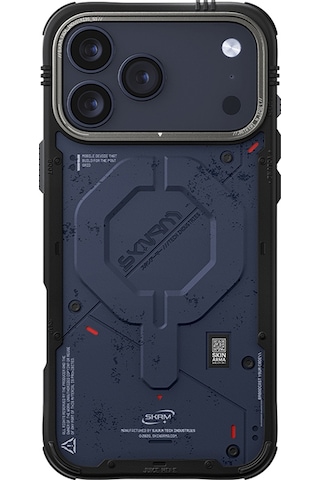 Apple Uyumlu iPhone 17 Pro Max  Kılıf M-safe Şarj Özellikli Airbag Tasarımlı Skinarma Vigor Kapak Mavi Mavi