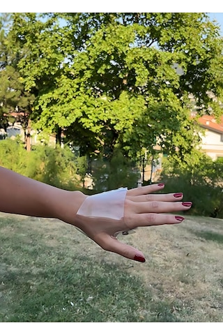 Croc Profesyonel Şeffaf Makyaj Eldiveni - Makeup Glove Krem