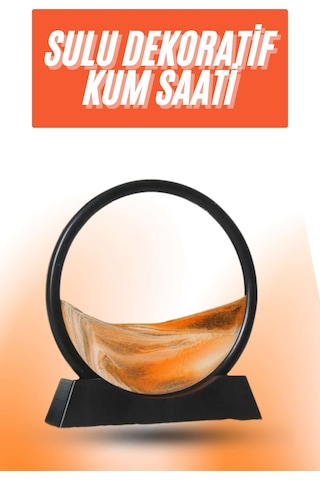 3d - 116 - Led Işıklı Kum Saati Gece Lambası Hareketli Sulu Kum Saati - Zero-hls - Orta Boy