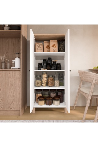 Robin Home Alaska Çok Amaçlı Dolap Mutfak Kiler Erzak Banyo Dolabı Sepet-beyaz Beyaz