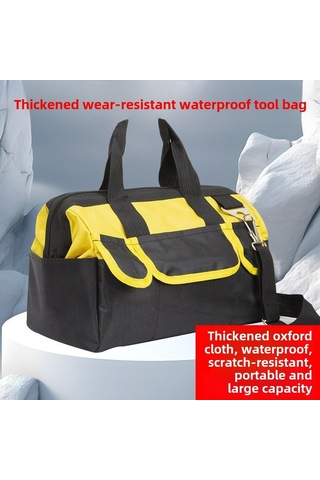 Dofolink 17" Sarı Kalın Su Geçirmez Kumaş Elektrikçi Tamirat Çanta - Dayanıklı Kumaş, Büyük Kapasite, El Taşıma Askı Yok