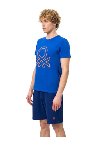 United Colors Of Benetton Baskılı Erkek T-shirt Ben.m20476 Mavi