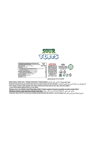 Tayaş Damla Sour Tubes Licorice Tropikalli Jel Şeker 24 x 30 G
