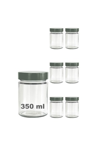 Afracam 350 Ml Kavanoz Metal Derin Kapaklı 350 Cc Şeffaf Reçel, Marmelat Cam Kavanoz Deep 6 Adet Gümüş Kapak Diğer