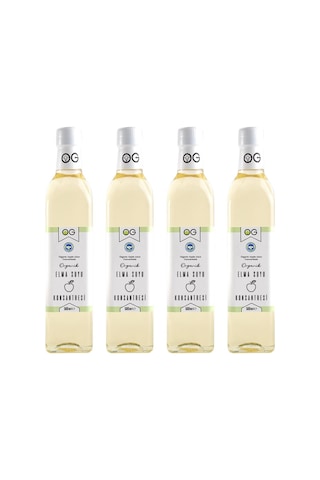 OG natural Organik Sertifikalı Elma Suyu Konsantresi +6 Ay Bebek Ek Gıda Tatlandırıcısı 4 x 500 ML