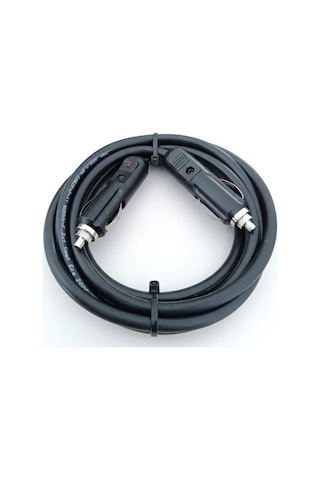 Araç Çakmaklık Uzatma Kablosu Erkek+erkek 12-24 Volt 16 Amper 2 X1 Mm Ttr Bakır 5 Mt-siyah
