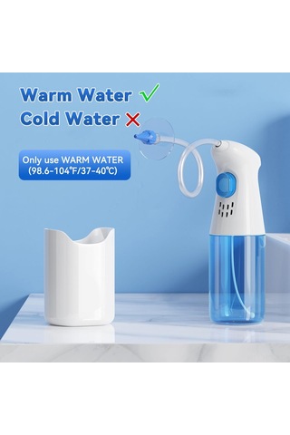 Suofeng Ev İçi Kulak Yıkama Aleti: Manuel Basma İle Su Akışı Kontrolü, Kulak Kehribarını Nazikçe Temizle, Tüm Aile Üyeleri İçin Kullanımı Kolay Beyaz