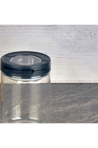 Tohana Vakumlu Cam Kavanoz - Şeffaf / Siyah - 400 Ml Şeffaf / Siyah