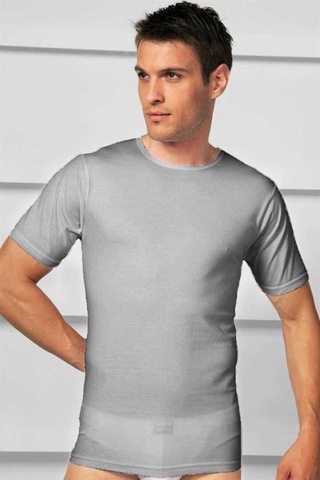 Aria's Closet Arias Closet Erkek Pamuklu Kısa Kol Geniş Yaka Klasik Fanila T-shirt Siyah L Nhr