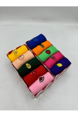 Carnaval Socks 10'lu Nakışlı Meyveler Desenli Renkli Çorap Kutusu Renkli Nakışlı Çok Renkli Carnaval Socks 10'lu Nakışlı Meyveler Desenli Renkli Çorap Kutusu Renkli Nakışlı Çok Renkli