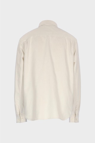 Ekru Regular Fit Patı Düğmeli Jean Gömlek C 4553-107 Ekru