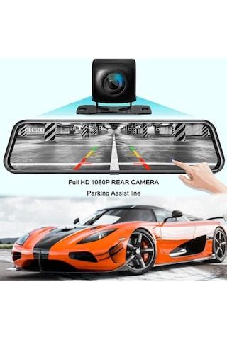 Gebibd 10 Hd 1080p Çift Lens Araç İçi Kamera, Gece Görüşü, Ön Ve Arka Ters Kamera