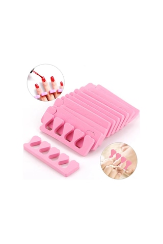 20 Çift Manikür Pedikür Parmak Arası Ayırıcı Separatör Pembe