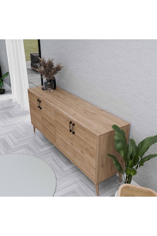 1674 Hera ( Ahşap Ayaklı ) Modern Konsol Sepet 180 CM