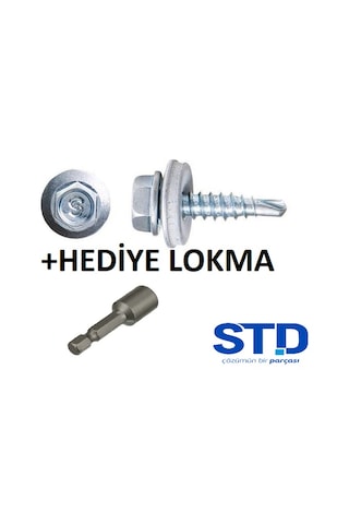 Trapez Çatı Vidası 5.5X25 MM M8 Kafalı Civata 400 Adet