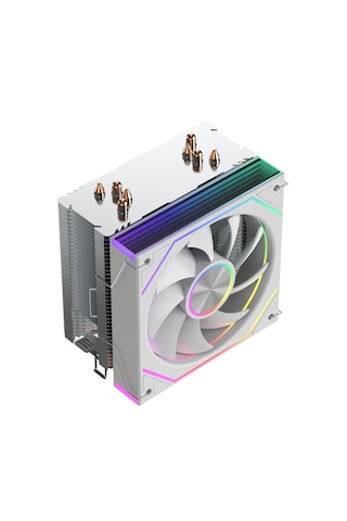 Strong M5-pro 12cm Argb Fanlı 4 Bakır 135w Kule Tipi İşlemci Fanı Beyaz Argb To Sata li İşlemci Soğutucusu