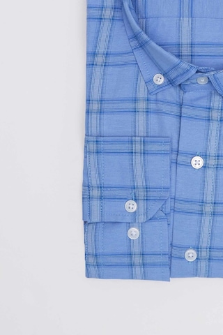 Tudors Büyük Beden Düğmeli Yaka Kareli Pamuklu Erkek Gömlek-31473-çok Renkli