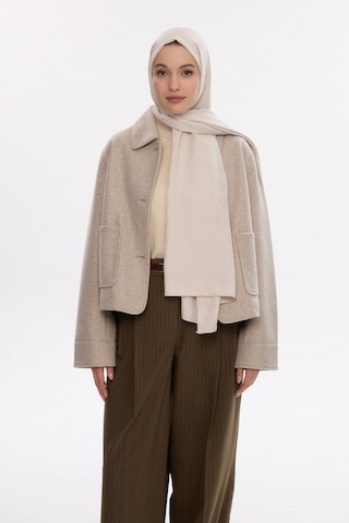 Mirsoy Scarf İpeksi Jakar Şal V Desen Taş