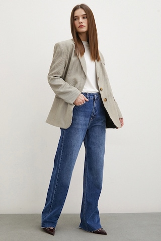 Ekose Blazer Ceket Kahve Kahve