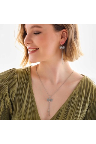 Blackcraft Gümüş Telkari Yusufçuk Kadın Set Bc-f790f5 Beyaz