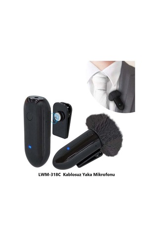 Lensgo 318C Siyah Kablosuz Tekli Yaka Mikrofonu Seti