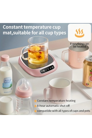 Willowhaven Pembe Mommed Akıllı Dokunmatik 3 Kademeli Usb Isıtıcılı Bardak Altlığı