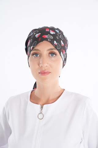Siyah Love Desenli Tesettür Doktor Hemşire Hastane Aşçı Cerrahi B
